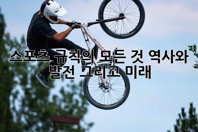 스포츠 규칙의 모든 것: 역사와 발전, 그리고 미래