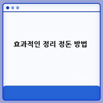 효과적인 정리 정돈 방법