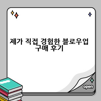 제가 직접 경험한 블로우업 구매 후기