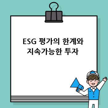 ESG 평가의 한계와 지속가능한 투자