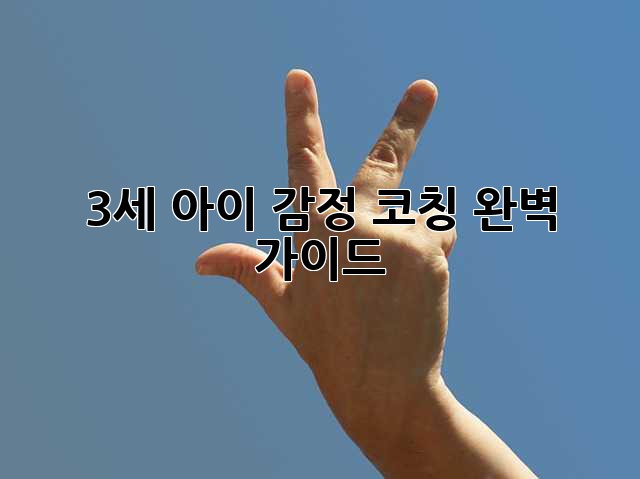 3세 아이 감정 코칭 완벽 가이드