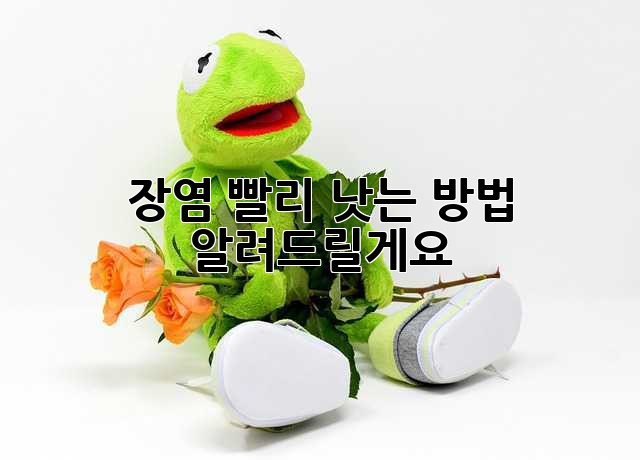 장염, 빨리 낫는 방법 알려드릴게요!