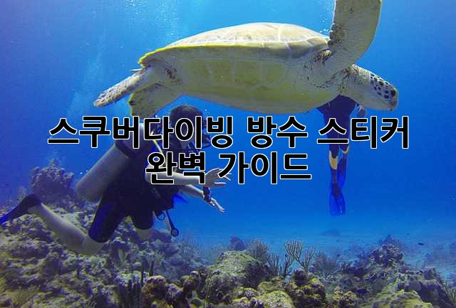 스쿠버다이빙 방수 스티커 완벽 가이드